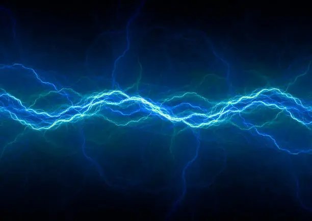 Blue plasma, abstract electrical lightning