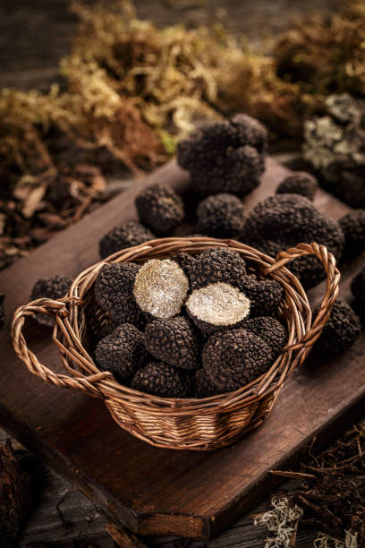 istock Basket with black truffles 1280306660