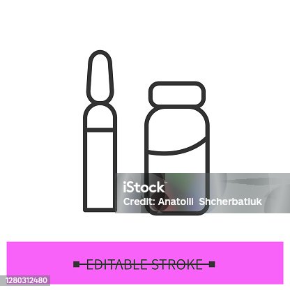 istock Ampule icon. Skincare and face care cosmetic product simple vector illustration. 1280312480