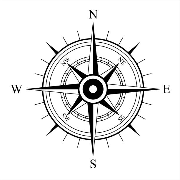 ветер роуз. векторный компас - compass rose north mountain vector stock illustrations