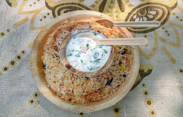 Andhra Chicken Biryani and Raita