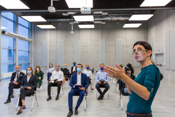 istock Business conference during covid-19 pandemic 1280316770