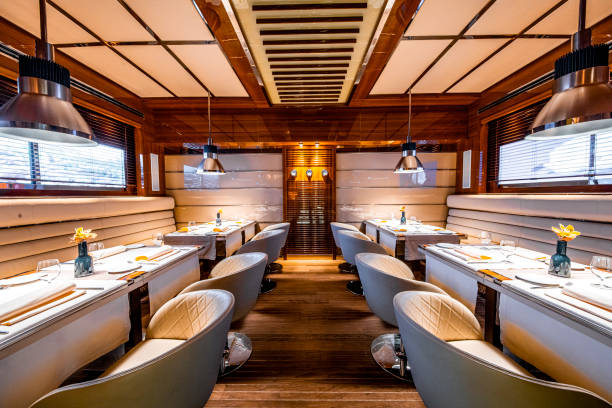 istock Dining area of a luxurious restaurant 1280320604