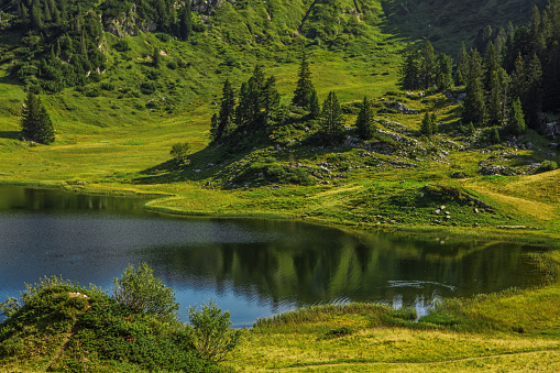 Beautiful Austrian countryside mountain lake landscape view