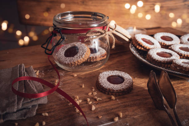 istock Christmas still life with jam cookies 1280325581