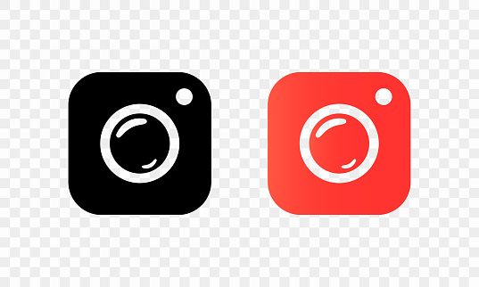 Camera icon set. Camera Photography. Photo icon. Social media concept. Vector EPS 10. Isolated on transparent background