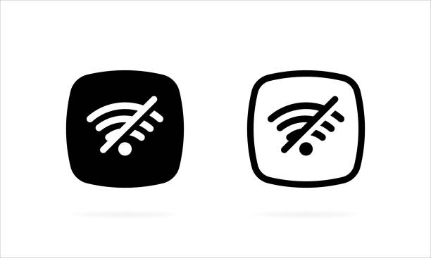 No Wifi icon. Wifi network is not available vector icon. Connection problem filled. No internet signal. No Connection. Vector EPS 10. Isolated on white background. No Wifi icon. Wifi network is not available vector icon. Connection problem filled. No internet signal. No Connection. Vector EPS 10. Isolated on white background. no signal stock illustrations