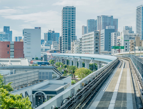 Monorail train to Odaiba Island, Tokyo, Japan