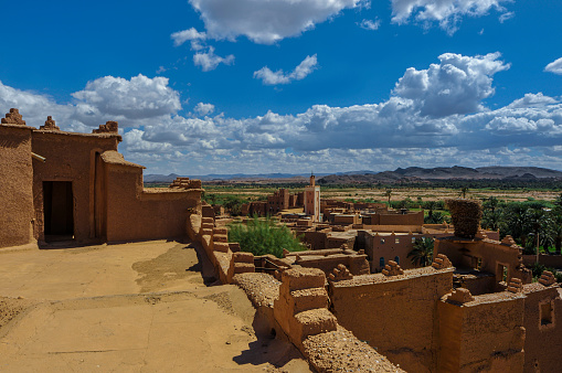 Adobe structures in Quarzazate, Morocco