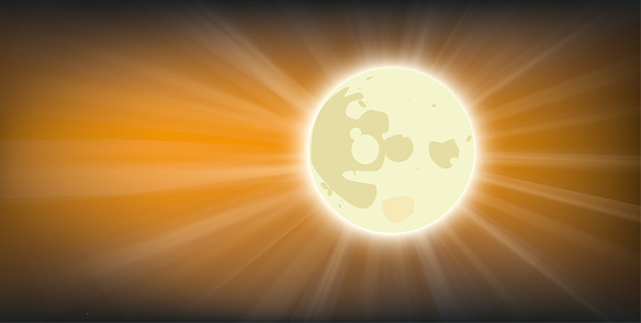 Moon Header Image Moon Sunbeam Header Stock Illustration - Download Image Now - Autumn ...