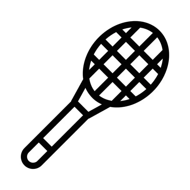 Vector illustration of Tennis racket icon. Badminton or squash racket symbol.