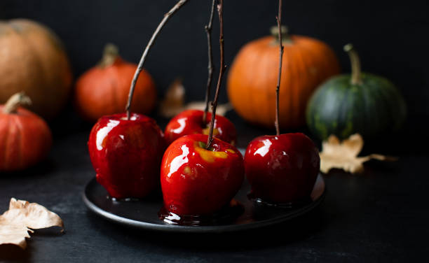 istock Candy apples served for Halloween party 1280332703