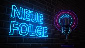 Microphone Podcast New Episode Neon Sign