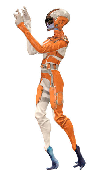 istock 3D illustration blue female alien on white 1280335035