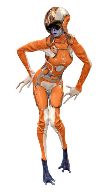 istock 3D illustration blue female alien on white 1280335072