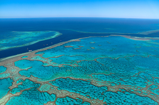 The Great Barrier Reef from an airplane