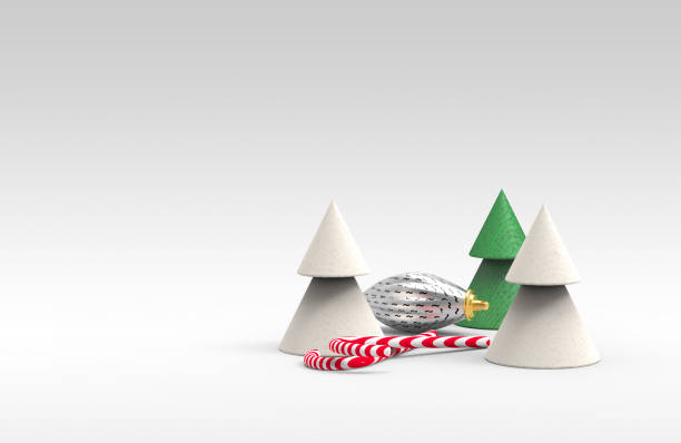 istock Simple Christmas tree with ornament and candy canes. 1280339371