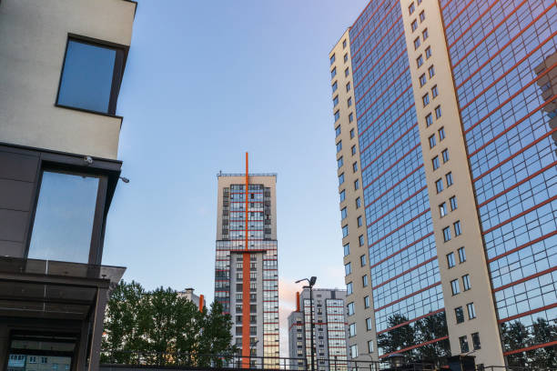 istock building in the style of modern architecture high-tech cityscape mirrored facade 1280342806