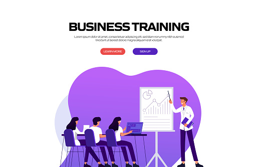 Business Training Concept Vector Illustration for Website Banner, Advertisement and Marketing Material, Online Advertising, Business Presentation etc.