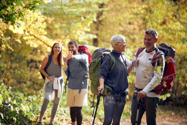 istock An elderly couple at good mood while hiking 1280346407