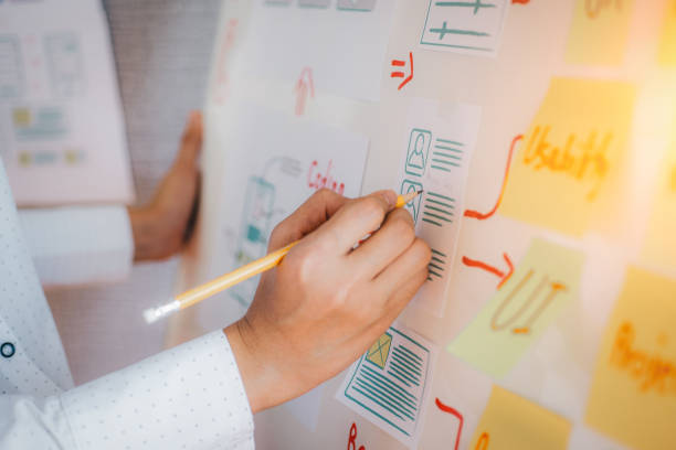 istock As a website designer, the website designer has created a website for the development of mobile applications. The Concept of Mobile Office-User Experience 1280347280