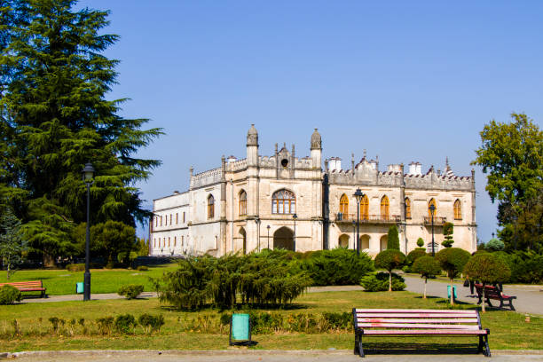 Dadiani palace in Zugdidi, Georgia. Daytime and sunlight stock photo