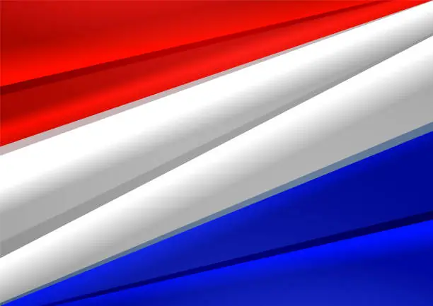 Vector illustration of Red-white-blue background in the form of a flag for Netherlands or Croatia