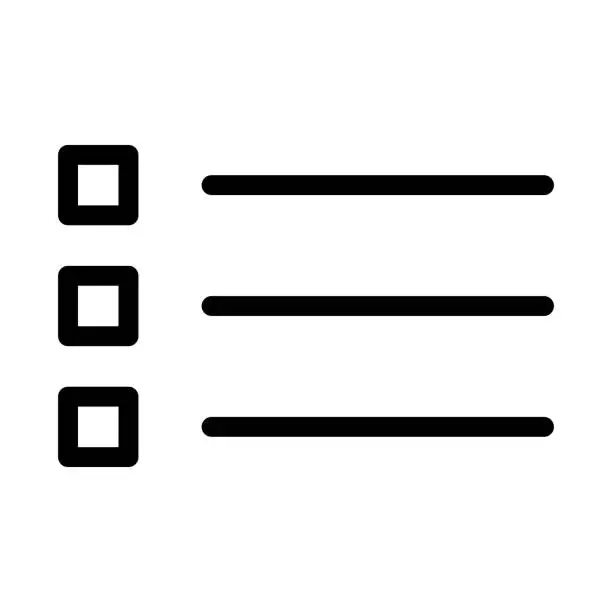 Vector illustration of Bulleted list icon. Text editor toolbar button for item list.