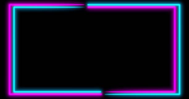 istock Neon background with LED frame screens. Fluorescent abstract blue, purple color. . 3D illustration 1280361044