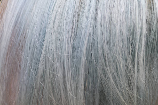Dye Colored Ash Gray Hair With Shiny Highlight Shows Beautiful Healthy Hair  Fashion Texture Background Stock Photo - Download Image Now - iStock