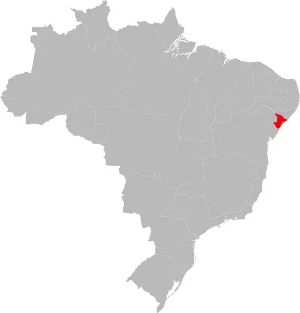 Vector illustration of Sergipe state highlighted on Brazil map.