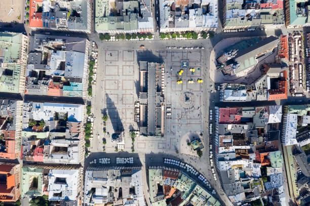 Cracow Old Town, Poland, Aerial View