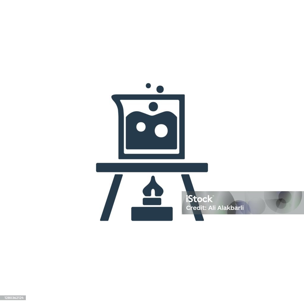 Laboratory Burner And Flask On White Background Science Experiment.