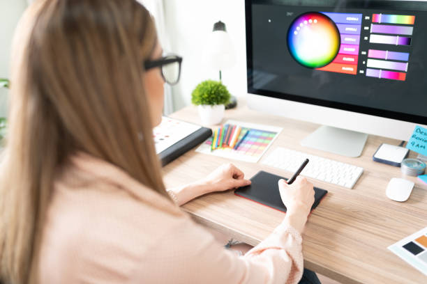 istock Closeup of a graphic designer at work 1280363946
