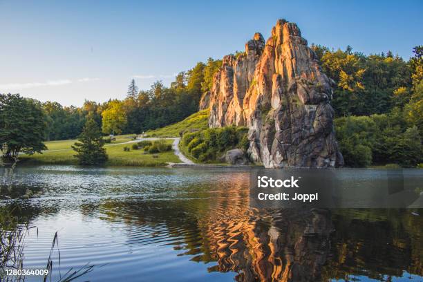 Sandstone Rock Formation Located In The Teutoburg Forest North Rhine Westphalia Germany Stock Photo - Download Image Now