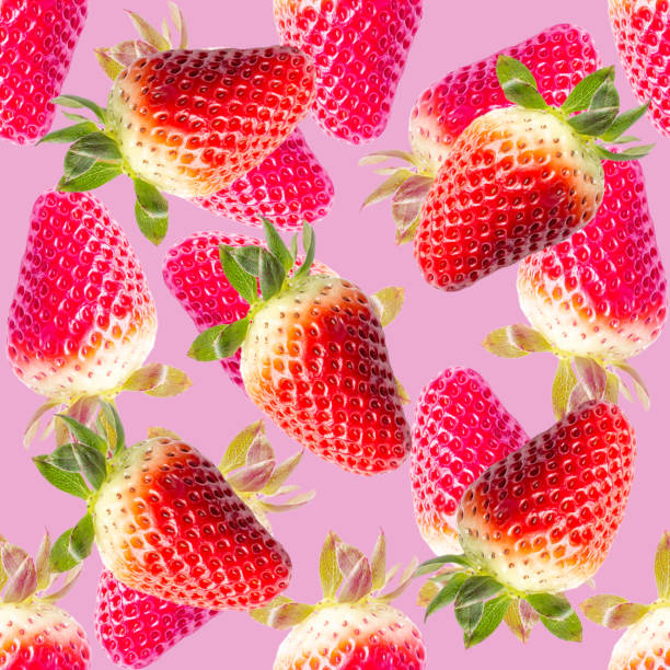 istock Pink seamless strawberry pattern 1280364851
