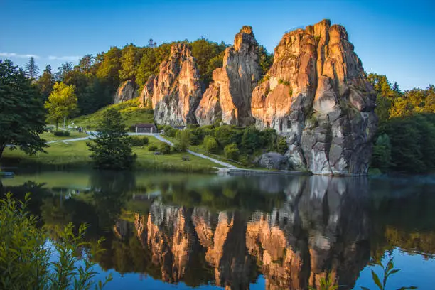 Externsteine at sunrise