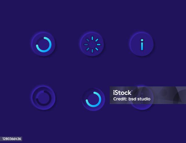 Loading Ui Elements Kit Stock Illustration - Download Image Now ...