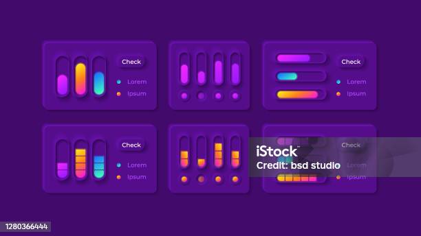 Check/set Ui Setting Adjustments Ui Elements Kit Stock Illustration - Download Image ...