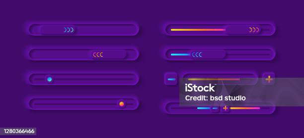 Adjust Level Ui Adjustment Panel Ui Elements Kit Stock Illustration - Download Image ...