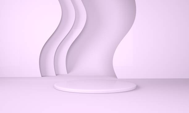 istock Podium use for product presentation. Abstract wave background. 3d rendering - illustration. 1280367678