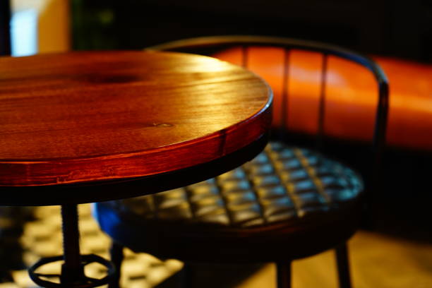 istock Cafe tables and wooden chair 1280367762