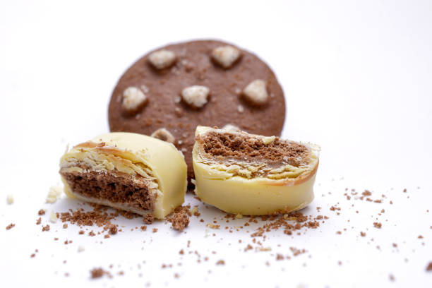 istock Chocolate cookies isolated on white back ground 1280367913