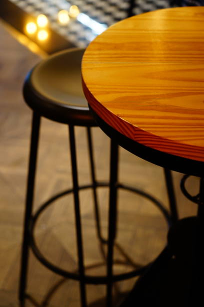 istock Cafe tables and wood chair 1280369254