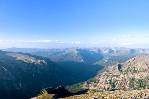 Taiga. Siberia. Day mountain landscape