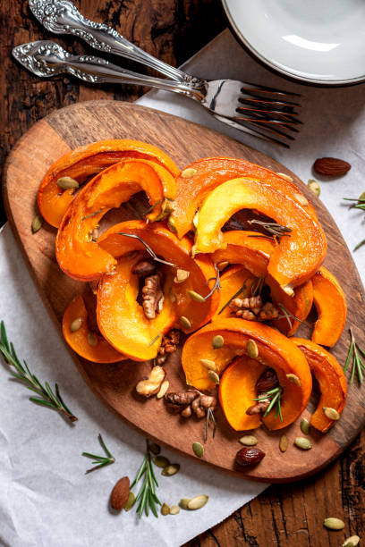 istock Pieces of sweet spicy pumpkin with nuts 1280371643