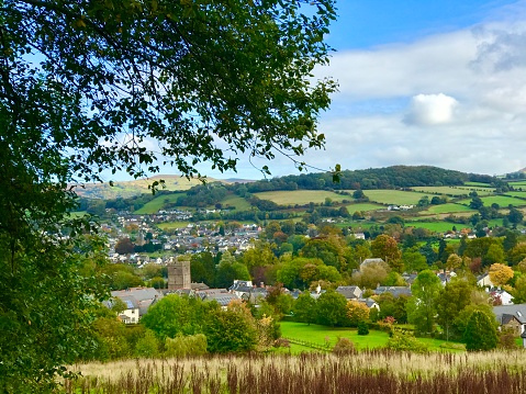 Shrewsbury, Shropshire, UK - June 09, 2023 : old town of the picturesque town of Shrewbury in the Shropshire region of England