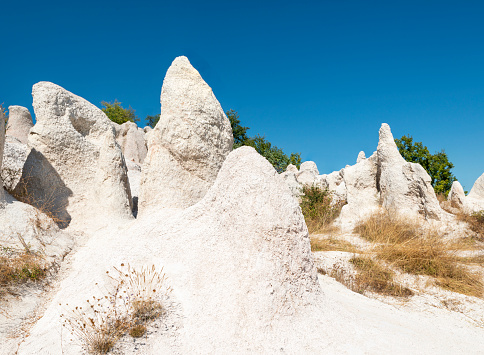 Rock formation named the Stone Wedding aka Petrified Wedding. Natural phenomenon near Zimzelen village, Kardjali region, Bulgaria, Europe.