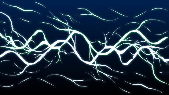 Hand-drawn abstract illustration - Lightning discharge.