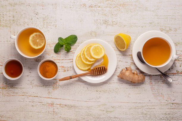 istock Green tea with lemon and honey, Immunity boosting and cold remedies 1280377527